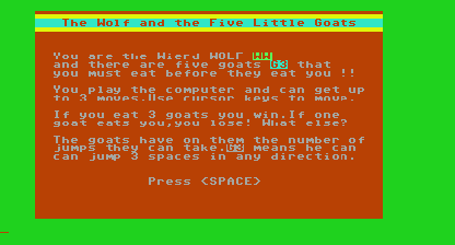 The Wolf and the Five Little Goats Title Screen